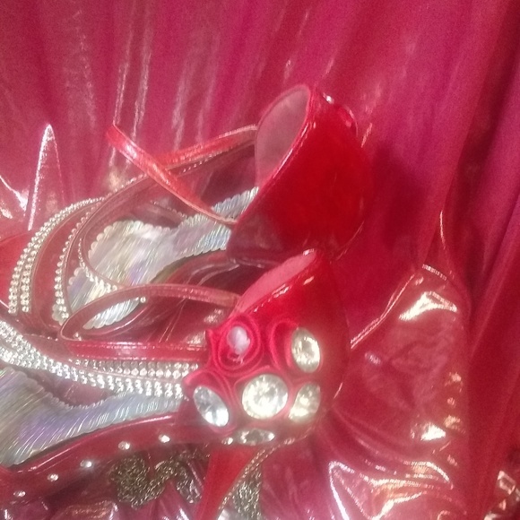 Delicacy | Shoes | Red Rhinestone High Heel Shoes | Poshmark